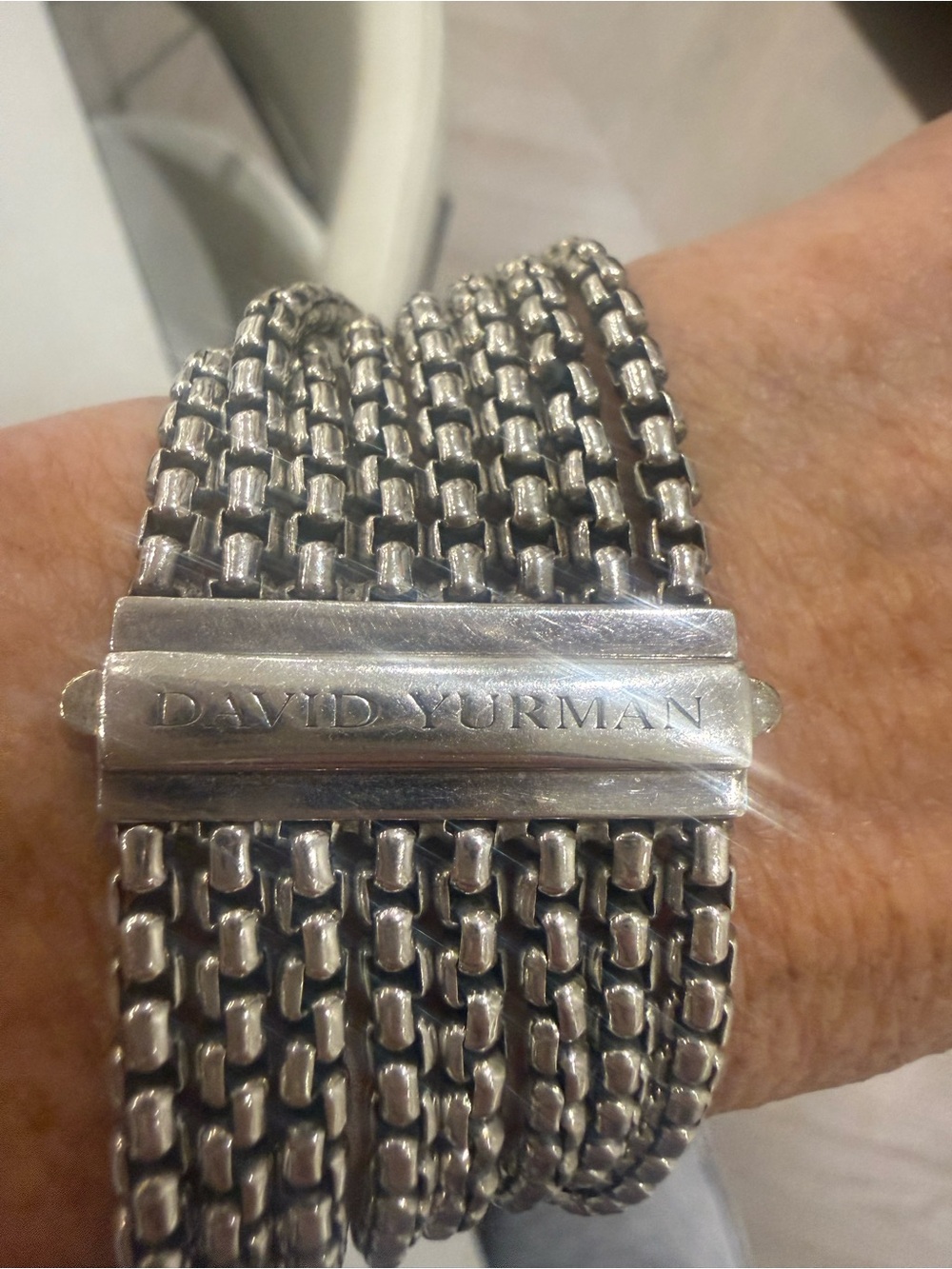 David Yurman Silver Multi-Strand Mesh Bracelet